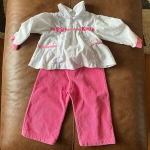 Vintage baby  Pink and White Matching Set